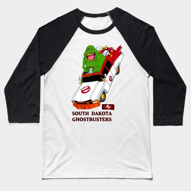 Steve Grace slimer Ecto Design Baseball T-Shirt by sdghostbusters